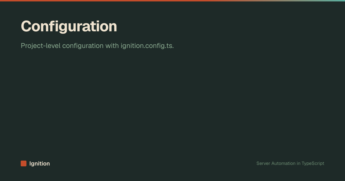 Configuration | Ignition